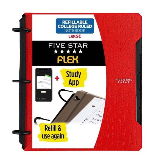 Five Star Spiral Notebook Hybrid Notebinder Flex 1 Subject College Ruled Solid - Picture 1 of 8